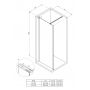 Deante Prizma ścianka prysznicowa walk-in 80 cm biały mat/szkło przezroczyste KTJ_A38P zdj.2