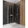 Zestaw Deante Kerria Plus drzwi prysznicowe 90 cm z profilem wnękowym chrom/szkło przezroczyste (KTSX041P, KTS000X) zdj.9