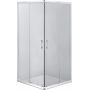 Zestaw Deante Funkia kabina prysznicowa 90 cm kwadratowa z brodzikiem Corner i syfonem chrom/szkło przezroczyste (KYC041K, KTC041B, NHC025C) zdj.2
