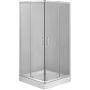 Zestaw Deante Funkia kabina prysznicowa 80 cm kwadratowa z brodzikiem Corner i syfonem chrom/szkło przezroczyste (KYC042K, KTC042B, NHC025C) zdj.5