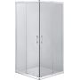Zestaw Deante Funkia kabina prysznicowa 80 cm kwadratowa z brodzikiem Corner i syfonem chrom/szkło przezroczyste (KYC042K, KTC042B, NHC025C) zdj.2