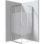 Deante Funkia Evo kabina prysznicowa 80x80 cm kwadratowa chrom połysk/szkło ze wzorem pas KYC_0E88P zdj.1