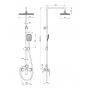 Deante Tubo zestaw prysznicowy ścienny z deszczownicą chrom NUT_04XM zdj.2