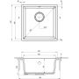 Deante Corda zlewozmywak granitowy 40x40 cm antracyt ZQA_T10A zdj.2