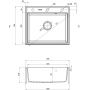 Deante Andante zlewozmywak granitowy 60x52 cm szary/grafitowy/onyx ZQN_G103 zdj.2