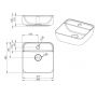 Elita Tonia umywalka 39x39 cm kwadratowa nablatowa biała RE040390138060 zdj.2