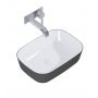 Elita Reni umywalka 45,5x32,5 cm prostokątna nablatowa biały połysk/antracyt mat RE040460896130 zdj.7