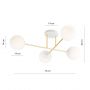 Emibig Magnum lampa podsufitowa 4x10W biały/złoty/opal 1234/4 zdj.7