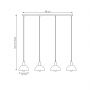 Emibig Moto lampa wisząca 4x15 W czarna-złota 1386/4 zdj.2