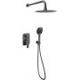 Excellent Clever 2.0 zestaw prysznicowy podtynkowy z deszczownicą grafitowy AREX.SET.4145AB zdj.1