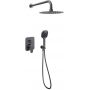 Excellent Clever 2.0 zestaw prysznicowy podtynkowy z deszczownicą grafitowy AREX.SET.4147AB zdj.1