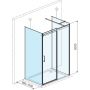 Excellent Rols ścianka prysznicowa z drzwiami 100 cm chrom połysk/szkło przezroczyste KAEX.2626.1000.LP zdj.2
