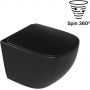 Excellent Luqa miska WC wisząca bez kołnierza spłukiwanie wirowe czarny mat CEAC.6403.480.BLM zdj.3