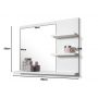 Domtech Basic lustro łazienkowe 60x50 cm z półkami prawe białe 5R-MTIL-ALOY zdj.2