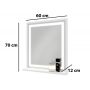 Domtech LED_in lustro łazienkowe 70x60 cm z oświetleniem biały LEDin.60x70.1P.BIA zdj.9