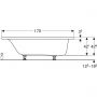 Geberit Selnova wanna prostokątna 170x75 cm biała 554.285.01.1 zdj.2