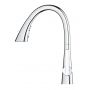 Zestaw Grohe K700 zlewozmywak 56x51 cm czarny granit z baterią kuchenną Zedra chrom (31651AP0, 32294002) zdj.11