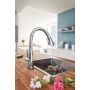Zestaw Grohe K700 zlewozmywak 56x51 cm czarny granit z baterią kuchenną Zedra chrom (31651AP0, 32294002) zdj.12
