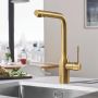 Zestaw Grohe K700 zlewozmywak granitowy 53,3x45,7 cm czarny z baterią kuchenną Essence i odpływ złoty (31654AP0, 40997GN0, 30270GN0) zdj.10