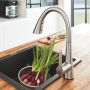 Zestaw Grohe K700U zlewozmywak granitowy 53,3x45,7 cm z baterią Grohe Zedra i dozownikiem Grohe Cosmopolitan czarny/stal nierdzewna (31654AP0, 32294DC2, 40535DC0) zdj.13