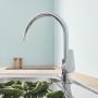 Grohe K700U zlewozmywak granitowy 53,3x45,7 cm z baterią kuchenną Grohe BauEdge i dozownikiem Cosmopolitan czarnychrom (31654AP0, 31367001, 40535000) zdj.10