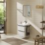 Hansgrohe Xelu Q szafka 58 cm podumywalkowa wisząca biały wysoki połysk/czarny mat 54023670 zdj.3