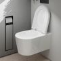 Zestaw Hansgrohe EluPura S miska WC z deską sedesową wolnoopadającą wisząca bez kołnierza spłukiwanie wirowe biały (62024450, 60148450) zdj.11