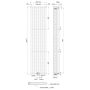 Invena Duo grzejnik łazienkowy dekoracyjny 200x48 cm szary mat UG-20-S20 zdj.2