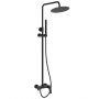 Invena Alonia zestaw prysznicowy ścienny z deszczownicą czarny AU-70-D04 zdj.1