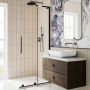 Invena Alonia zestaw prysznicowy podtynkowy z deszczownicą grafitowy BS-70-024 zdj.5