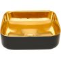 Invena Malaga umywalka 39 cm nablatowa kwadratowa czarny/złoty połysk CE-39-027 zdj.3