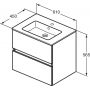 Ideal Standard Eurovit+ umywalka z szafką 60 cm szarą R0572TI zdj.2