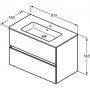 Ideal Standard Eurovit+ umywalka z szafką 80 cm białą R0574WG zdj.2