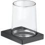 Keuco Edition 11 kubek do mycia zębów z uchwytem szkło/chrom/czarny szczotkowany 11150139000 zdj.1