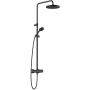 Kludi Logo Neo zestaw prysznicowy ścienny termostatyczny z deszczownicą czarny mat 6808239-00 zdj.1