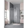Kermi Pega drzwi prysznicowe 80 cm uchylne srebrny połysk/szkło przezroczyste PE1NR08020VPK zdj.1