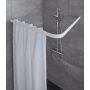 Kleine Wolke Narożna szyna do zasłony prysznicowej biała 170x75 cm biały 3336100019 zdj.2