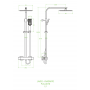 Laveo Kvadrato zestaw prysznicowy ścienny termostatyczny z deszczownicą chrom PLQ00TD zdj.2