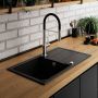 Laveo Barbados zlewozmywak granitowy 76x44 cm czarny SBB711T zdj.4