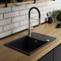 Laveo Barbados zlewozmywak granitowy 65x44 cm szary/grafitowy/onyx SBB513T zdj.4