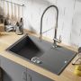 Laveo Megalo zlewozmywak granitowy 78x50 cm szary/grafitowy/onyx SBE511T zdj.4