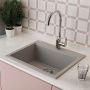 Laveo Tau zlewozmywak granitowy 57x50 cm beżowy SBT410Y zdj.4