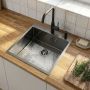 Laveo Marmara zlewozmywak stalowy 59x51 cm grafit SAM510T zdj.7