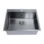 Laveo Marmara zlewozmywak stalowy 59x51 cm grafit SAM510T zdj.1