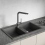 Laveo Barbados zlewozmywak granitowy 78x48 cm czarny SBB720T zdj.3