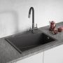 Laveo Grenada zlewozmywak granitowy 60x48 cm czarny SBG710T zdj.3