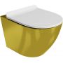 LaVita Sofi Slim Gold/White miska WC wisząca z deską sedesową wolnoopadającą złoty/biały zdj.1