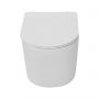 Zestaw Lavita Loso miska WC wisząca bez kołnierza z deską wolnoopadającą stelaż podtynkowy Tece Base z przyciskiem spłukującym Now białym (5908211492469, 9400407, 9240400) zdj.4