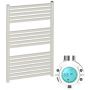 Zestaw Luxrad Ares Elektro grzejnik elektryczny 64,8x45 cm z grzałką biały (ARES6484509003ERG, GLX400B) zdj.1