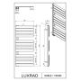 Luxrad Nobile Elektro grzejnik elektryczny 111x50 cm z grzałką elektryczną 400 W biały (NOB11105009003ERG,GLX400B) zdj.3